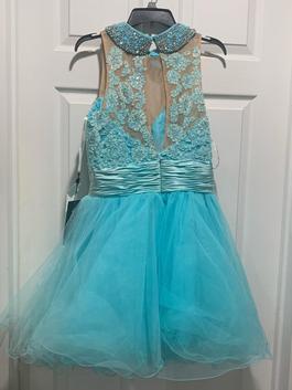 Sherri Hill Blue Size 14 $300 Midi Cocktail Dress on Queenly