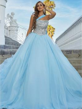 Portia and Scarlett Blue Size 4 Floor Length Ball gown on Queenly