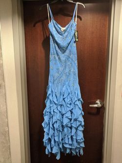Style 6636 Tiffany Designs Light Blue Size 10 $300 Mermaid Dress on Queenly