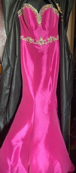 Ritzee Originals Hot Pink Size 0 Strapless Sweetheart Mermaid Dress on Queenly