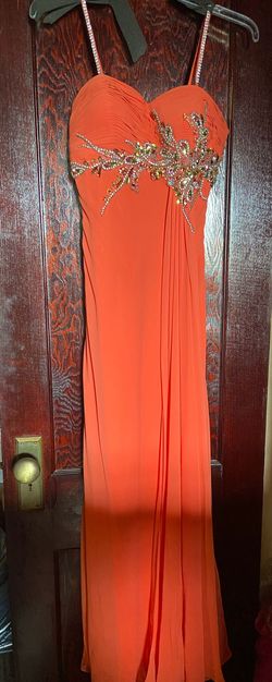 Faviana Orange Size 00 $300 Floor Length Short Height Straight Dress on Queenly