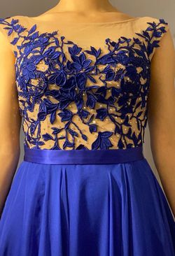 Sherri Hill Royal Blue Size 4 Military Medium Height A-line Dress on Queenly
