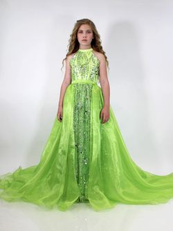 Style 5012 Marc Defang Green Size 00 Floor Length Tall Height Sequined Jewelled Ball gown on Queenly