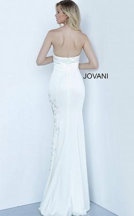 Jovani White Size 00 Wedding Ivory $300 Side slit Dress on Queenly