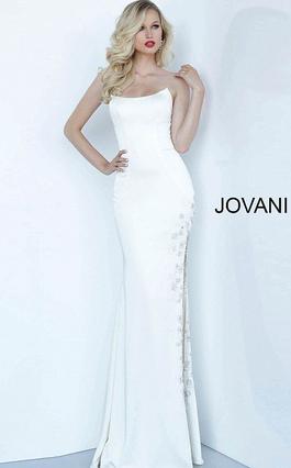 Jovani White Size 00 Floor Length 50 Off Side slit Dress on Queenly