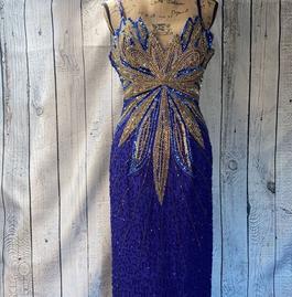 Ted Lapidus Blue Size 12 Sequin Straight Dress on Queenly