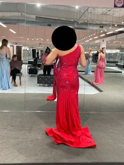 Sherri Hill Red Size 4 Train Fully-beaded Side slit Dress on Queenly