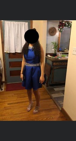 B. Darlin Blue Size 12 Homecoming $300 Midi Cocktail Dress on Queenly