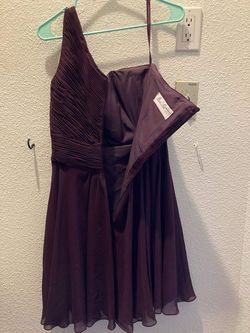 MoriLee Purple Size 12 One Shoulder Party Flare Cocktail Dress on Queenly