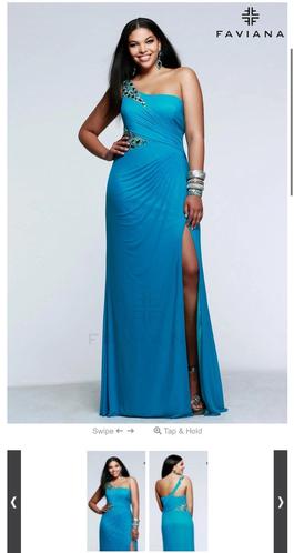 Faviana Blue Size 16 50 Off Side slit Dress on Queenly
