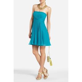 Bcbg Blue Size 0 Strapless Midi Cocktail Dress on Queenly