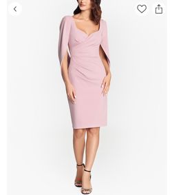 Betsy and Adam Pink Size 16 Plus Size Midi Sunday Cocktail Dress on Queenly