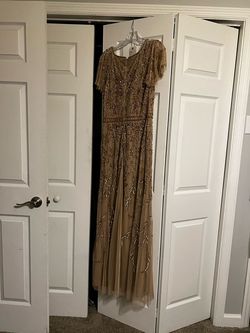 Christina Wu Gold Size 8 Free Shipping Straight Dress on Queenly