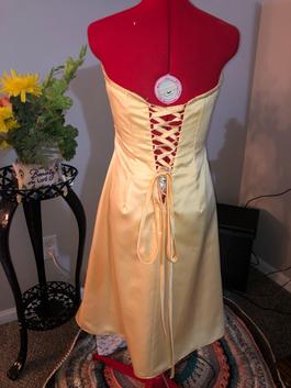 Alfred Angelo Yellow Size 8 Corset Midi Cocktail Dress on Queenly