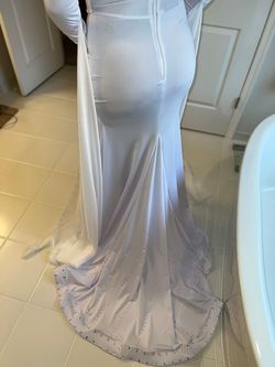 Israel Garrido White Size 14 Floor Length Tall Height Plus Size 70 Off Train Dress on Queenly