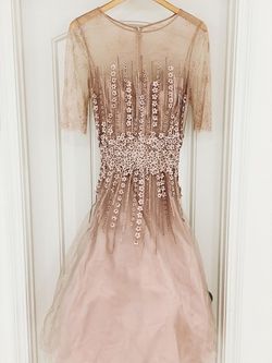 Rickie Freeman Teri Jon Light Pink Size 12 Pageant Free Shipping Prom Embroidery A-line Dress on Queenly