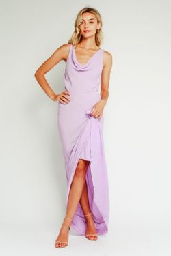 Style 29-335LDH Olivaceous Purple Size 2 Floor Length Straight Dress on Queenly