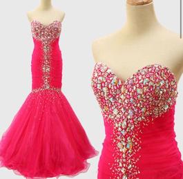 Jovani Pink Size 6 Sequin Sweetheart $300 Mermaid Dress on Queenly