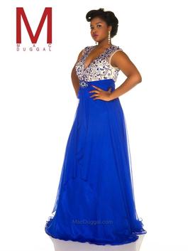 Mac Duggal Blue Size 24 Floor Length 50 Off Military A-line Dress on Queenly