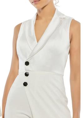 Mac Duggal White Size 0 Suit Bachelorette Jumpsuit Dress on Queenly