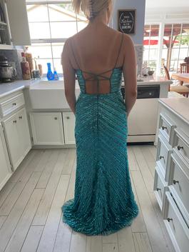 Camille La Vie Blue Size 2 Floor Length $300 Prom Side slit Dress on Queenly