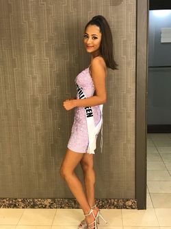 Sherri Hill Purple Size 00 Polyester Lace $300 Sweetheart Cocktail Dress on Queenly