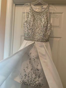 MoriLee White Size 8 Sequined Mori Lee Train Dress on Queenly