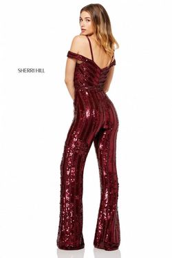 Sherri Hill Red Size 0 Black Tie Burgundy Jumpsuit Dress on Queenly