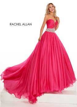 Rachel Allan Hot Pink Size 4 Floor Length Sequin Ball gown on Queenly