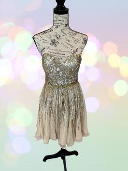 Sherri Hill Gold Size 4 Military A-line Dress on Queenly