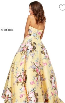 Sherri Hill Yellow Size 4 Print Ball gown on Queenly