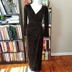 Style DP-7635-L Tadashi Shoji Multicolor Size 4 Silk Floor Length Straight Dress on Queenly