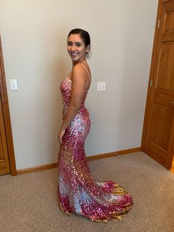 Jovani Pink Size 2 Floor Length Jewelled $300 Mermaid Dress on Queenly