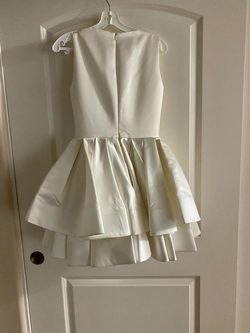 ASHLEYlauren White Size 2 Midi $300 Homecoming Cocktail Dress on Queenly