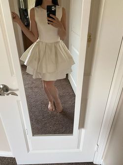 ASHLEYlauren White Size 2 $300 Bridal Shower Ivory Cocktail Dress on Queenly