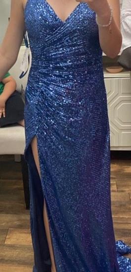 Mia Bella Couture Blue Size 2 $300 Prom Military Straight Dress on Queenly