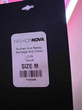 Fashion Nova Nude Size 8 Midi Summer Cocktail Dress on Queenly