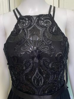 Madison James Black Size 6 $300 Jewelled Belt A-line Dress on Queenly