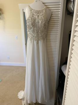 Style Marent Maggie Sottero White Size 10 Floor Length 50 Off Sequin A-line Dress on Queenly
