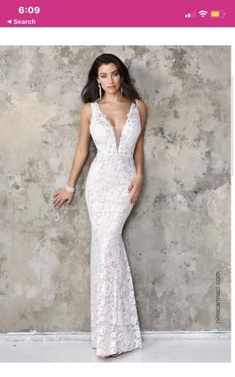 Nina Canacci White Size 8 $300 Lace Straight Dress on Queenly