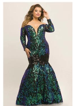 Johnathan Kayne Green Size 22 Plus Size Mermaid Dress on Queenly