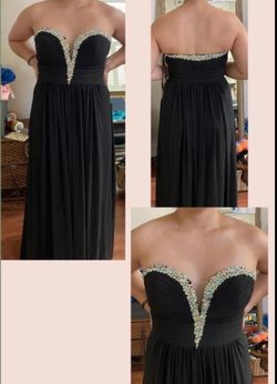 Jovani Black Tie Size 8 Military Straight Dress on Queenly
