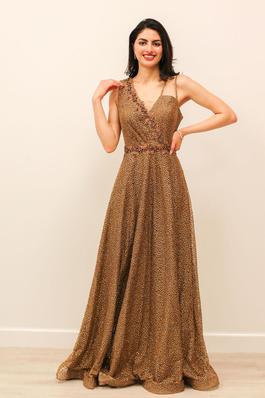 Baro Bridal Gold Size 8 Floor Length Military A-line Dress on Queenly