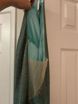 Sherri Hill Blue Size 16 Shiny Jersey Mermaid Dress on Queenly