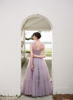 Custom made Purple Size 2 Custom Tulle Black Tie A-line Dress on Queenly