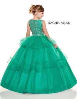 Rachel Allan Green Size 0 Pageant Floor Length Ball gown on Queenly