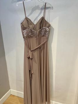 Amsale Nude Size 12 50 Off Tulle Bridesmaid A-line Dress on Queenly