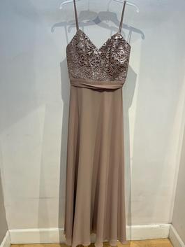 Amsale Nude Size 12 Lace 50 Off Tulle Bridesmaid A-line Dress on Queenly