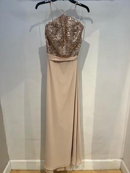 Amsale Nude Size 10 Bridesmaid 50 Off $300 A-line Dress on Queenly