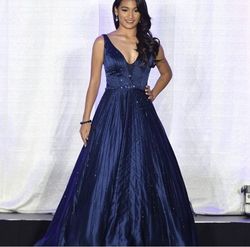 Sherri Hill Blue Size 2 Navy 50 Off Floor Length Ball gown on Queenly